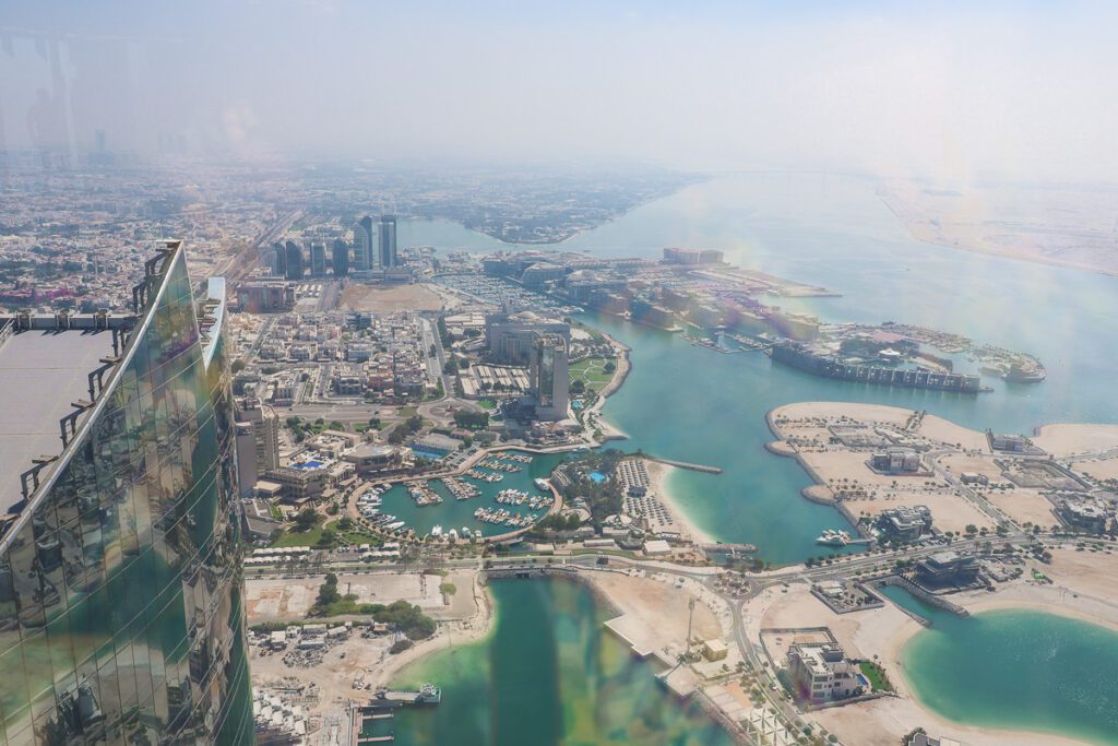 View over Abu Dhabi's marina from Observation Deck at 300